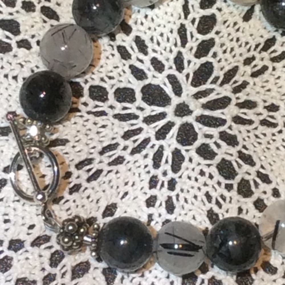 tourmalinated quartz ⭐️ bracelet ⭐️ toggle